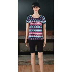 J Crew XXS Women's Tye Dye Short Sleeve Lightweight Button Back Casual Top